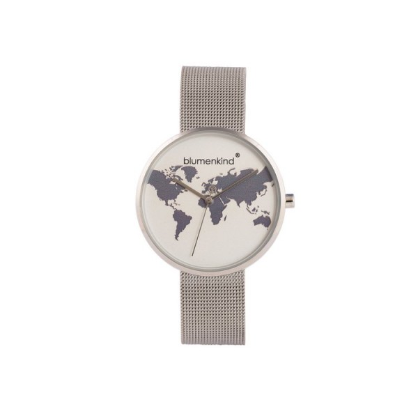Blumenkind Uhr - Blumenkind Weltenbummler - Alu silber / BKU1SSS