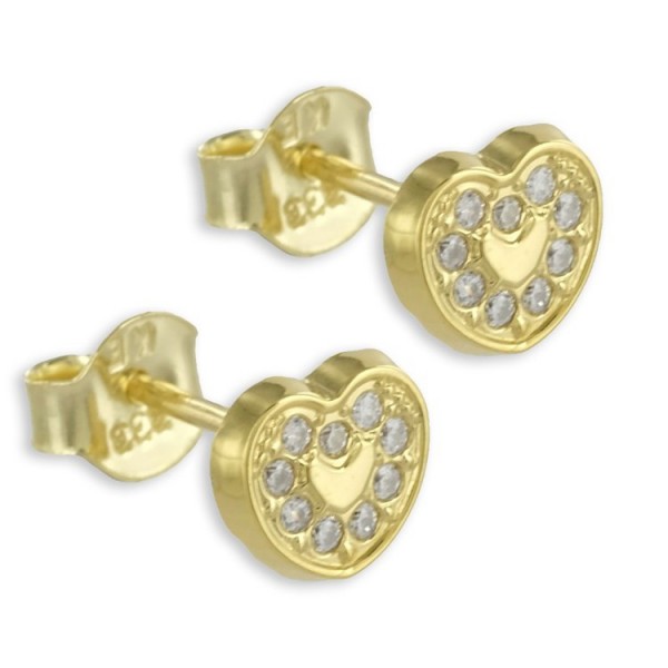 Basics Gold Ohrstecker - Gold 333 - Herz - Zirkonia / 2604