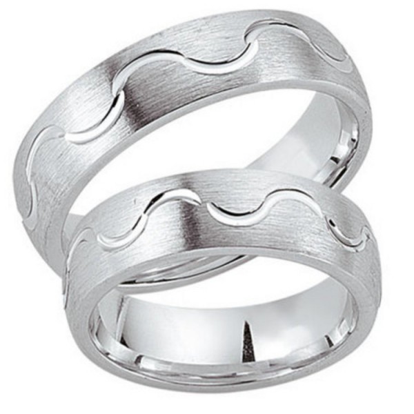 Schwarz Partnerringe - Sterlingsilber - silberfarben / 925-023