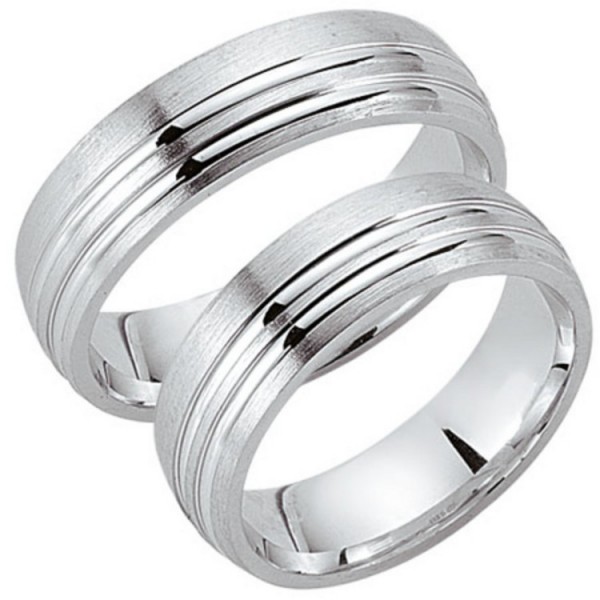 Schwarz Partnerringe - Sterlingsilber - silberfarben / 925-021