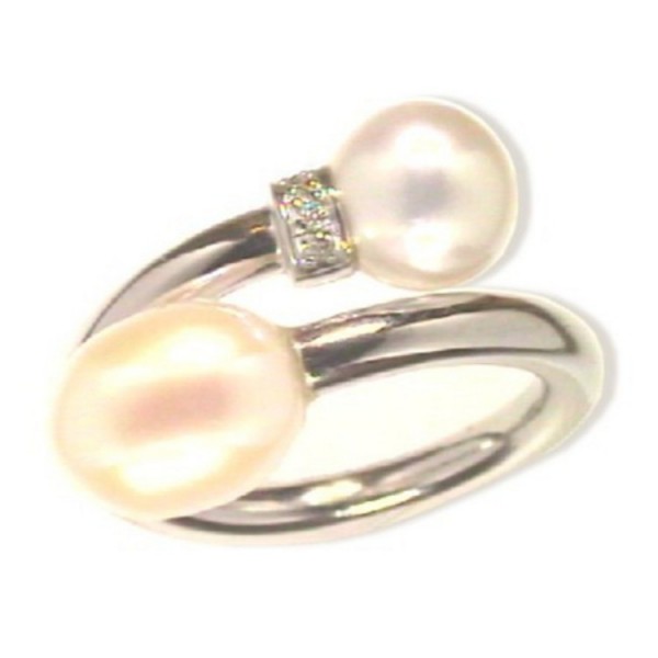 Juwelier Wittig Ring 54 - Weißgold 585 - Zuchtperle - Diamanten / 75601002