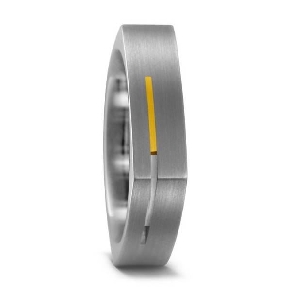 Titanfactory Ring 63 - Titan und Gold 750 18K - silber/gold / 51854-001-002-7201
