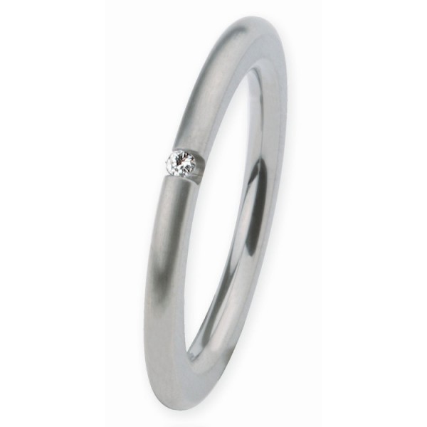Ernstes Design Ring - Ed Vita - Edelstahl - Zirkonia / R268.57