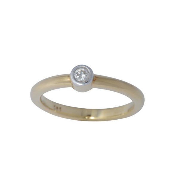 Juwelier Wittig Ring 56 - GOld 585 - bicolor - Brillant 0,10ct / 10064443