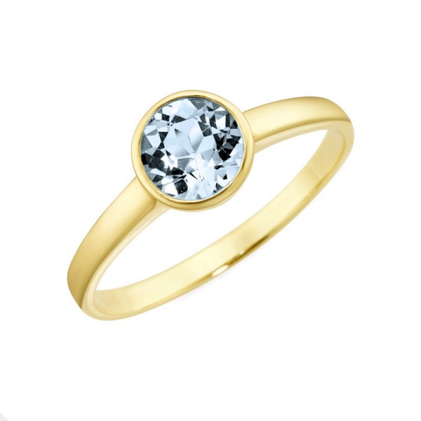 Juwelier Wittig Ring 54 - Gold 375 9K Blautopas - goldfarben / 93008840540