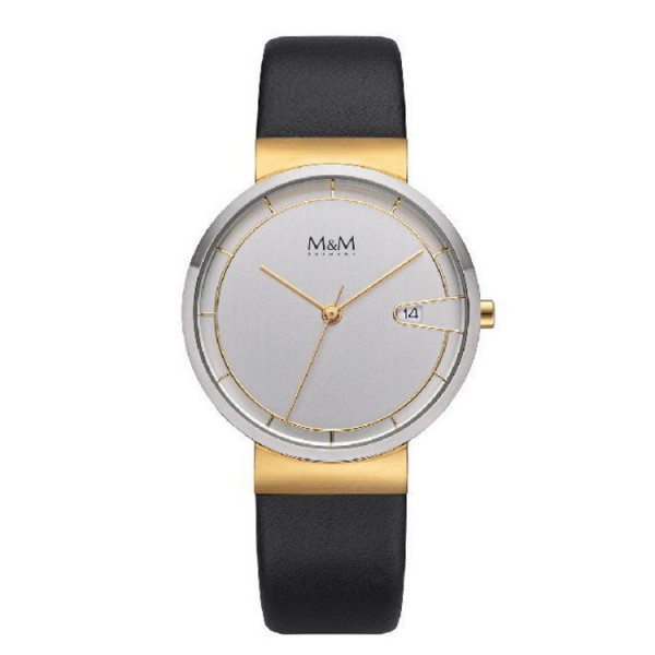 M&M Germany Uhr Dame - Design Line - Leder schwarz - bicolor / M11953-462