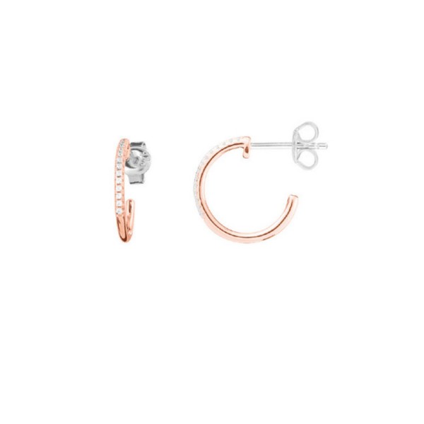 Xenox Creolen - Sterlingsilber Zirkonia - rosé / XS3523R