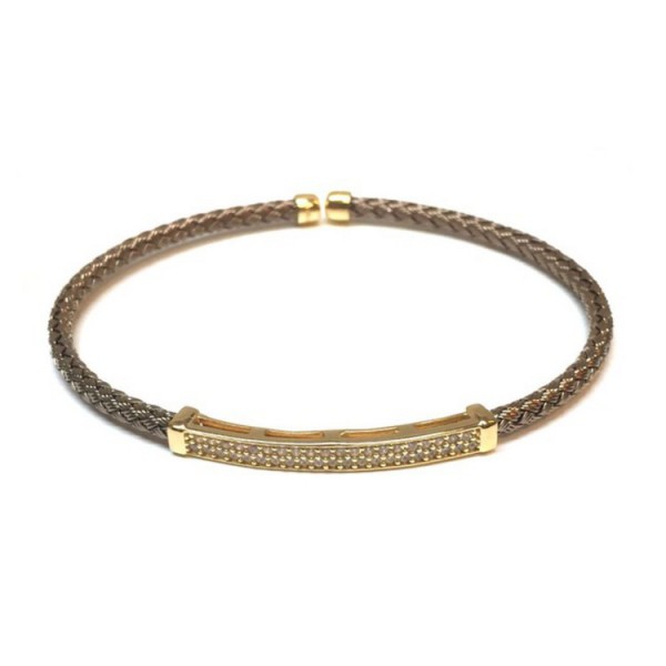Basics Silver Armreif - Sterlingsilber Zirkonia - Flexibel / A63Bbronce