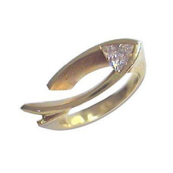 Juwelier Wittig Ring 53 - Gelbgold 750 - Diamant Triangel 0,32ct / AT14