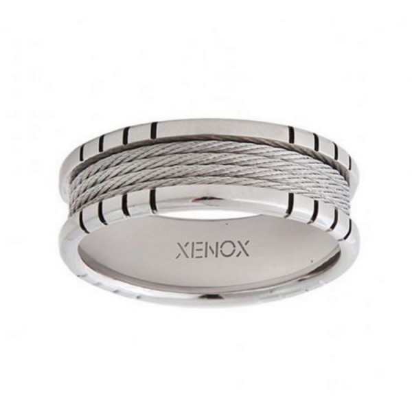Xenox Ring - silberfarben - Edelstahl Stahlseile / X2197
