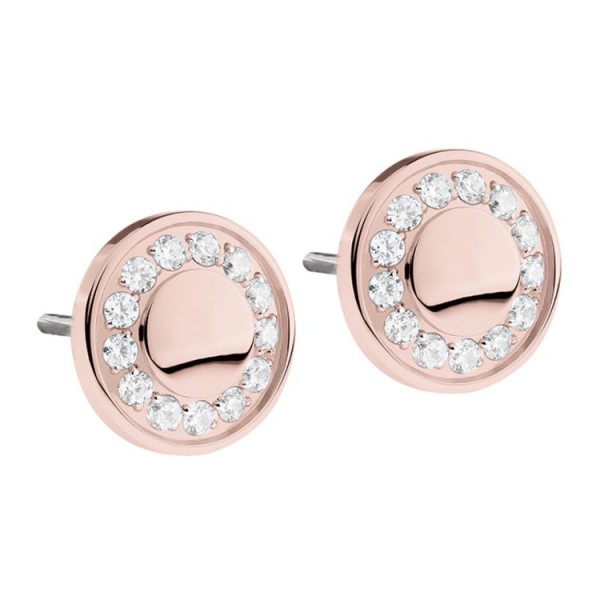 Ernstes Design Ohrstecker - Edelstahl rosé - Zirkonia / E451.WH