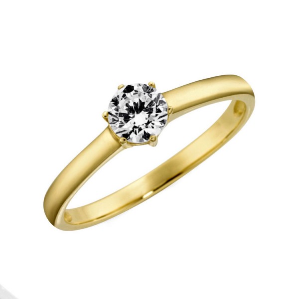 Juwelier Wittig Ring 52 - Gold 375 9K Zirkonia - goldfarben / 93008740520