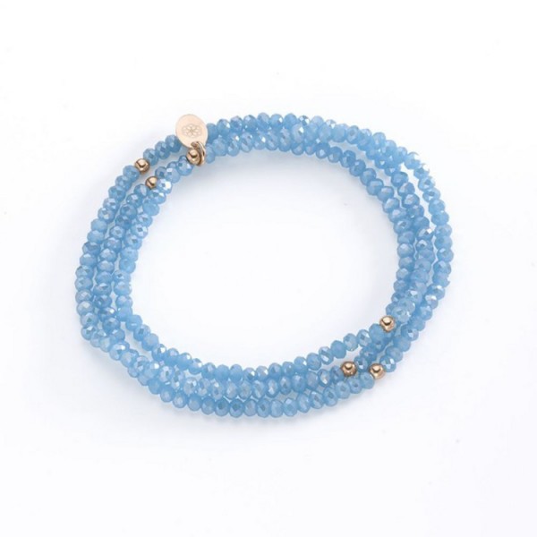 Juwelier Wittig Armkette - Kristall Sterlingsilber - blau/rosé / 92004597