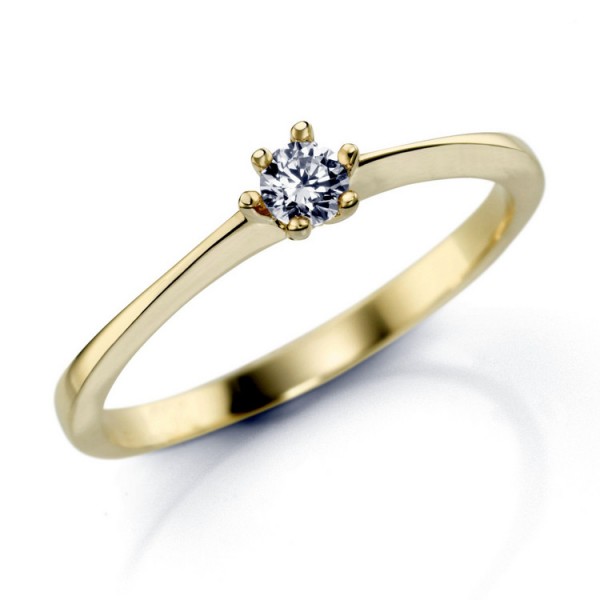 Juwelier Wittig Ring 58 - Gold 375 9K Zirkonia - goldfarben / 93005940580