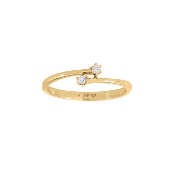StarDiamant Ring 54 - gelbgold - Gold 585 14K Diamant 0,05ct / D6429/G