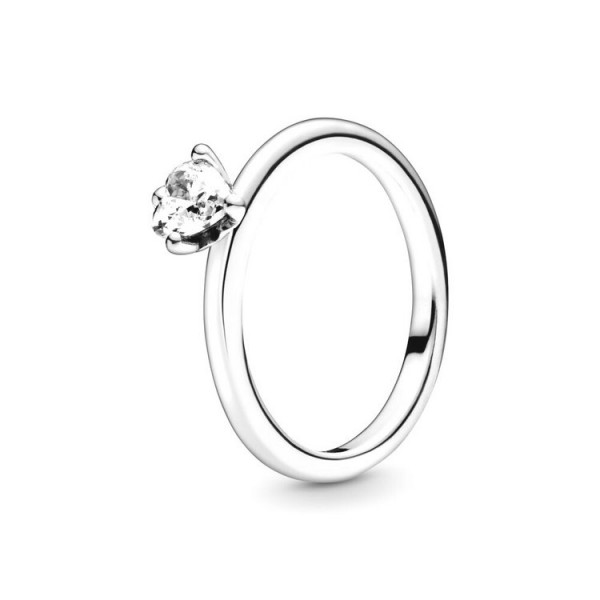Pandora Ring 52 - Sterlingsilber - Clear Heart Solitaire / 198691C01-52