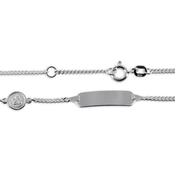 Basics Silver Armkette - Sterlingsilber - Gravurplatte Engel / 8445