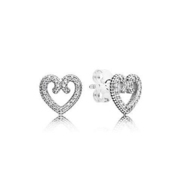 Pandora Ohrstecker - Hearts Swirls - Silber Steine / 297099CZ
