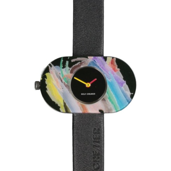 Rolf Cremer Uhr - Eye Eye - mehrfarbig - Leder schwarz / 505003