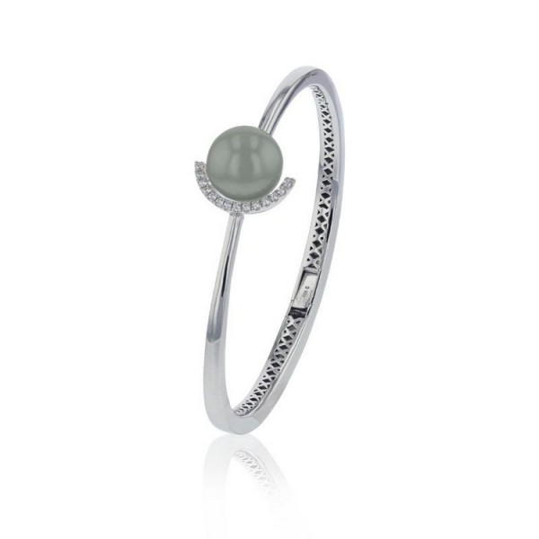 Hesse Armreif - Silber - Tahiti Zuchtperle grau / 104.0373