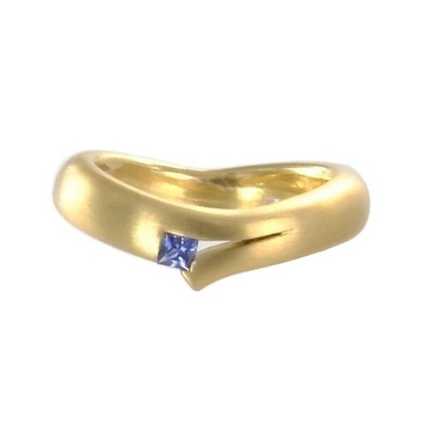 Juwelier Wittig Ring 64 - Gelbgold 750 - Saphir Carrée / AT31