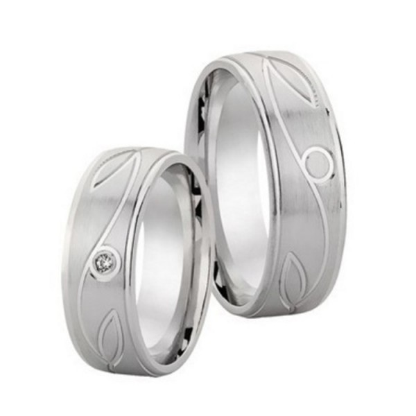 Schwarz Partnerringe - Sterlingsilber Zirkonia - silber / 925-074