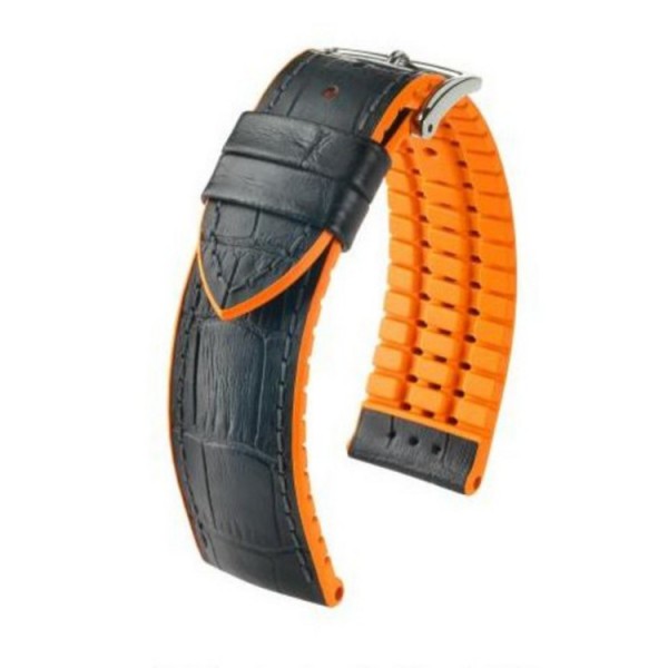 Hirsch Uhrenarmband - Leder Kautschuk - Andy / 092 XX 28
