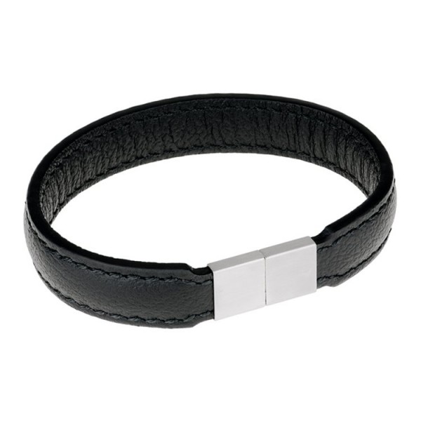 Ernstes Design Steel Works - 21cm - Armschmuck -Leder - schwarz / A550.21