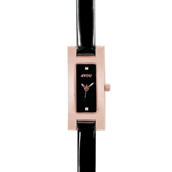4You Uhr - Edition One-10 - Stahl rosé - Leder schwarz / 250011001