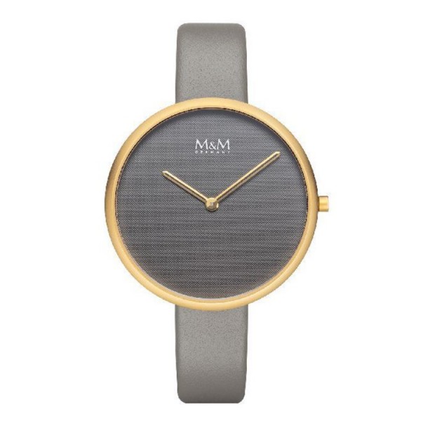 M&M Germany Uhr Dame - Basic Line 40 - goldfarben grau / M11954-919