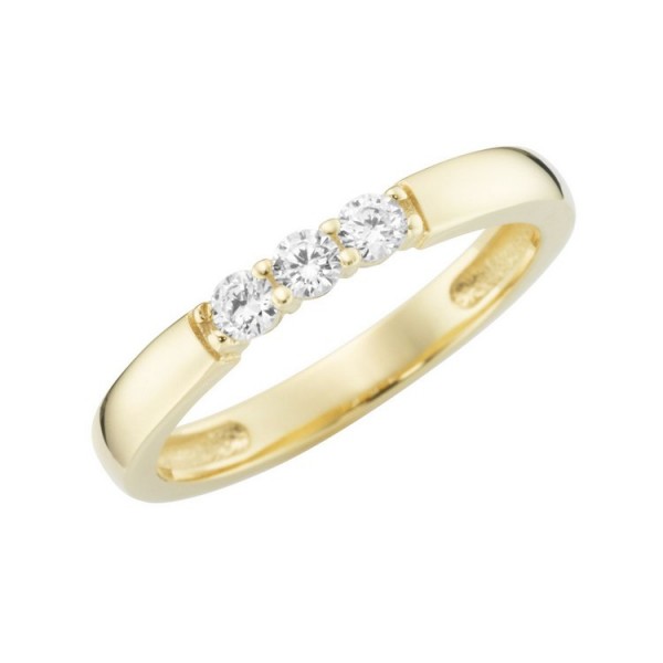 Juwelier Wittig Ring 54 - Gelbgold 375 - Memoire Ring 3 Steine / 93011840540