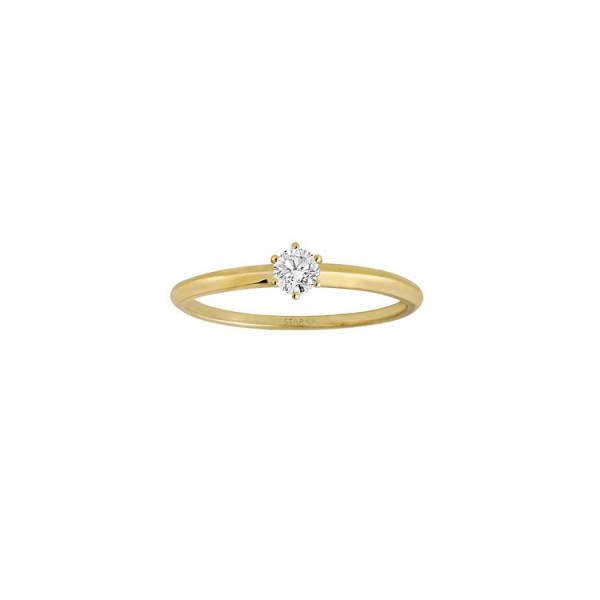 StarDiamant Ring 54 - Gelbgold 585 - Solitaire -Diamant 0,15ct / D811/G