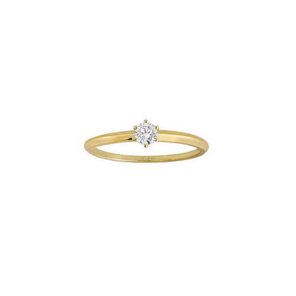 StarDiamant Ring 54 - Gelbgold 585 - Solitaire -Diamant 0,15ct / D811/G
