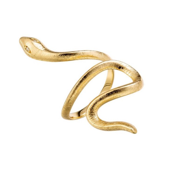 Xenox Ring 56 - Paradise- Schlange breit - Silber gold / XS4240G/56