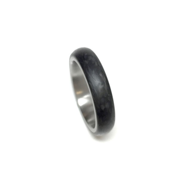 MeilenStein Ring - Edelstahl Carbon - schwarz/silberfarben / 3513-66