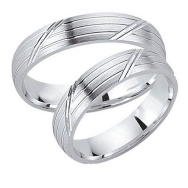 Schwarz Partnerringe - Sterlingsilber - silberfarben / 925-014