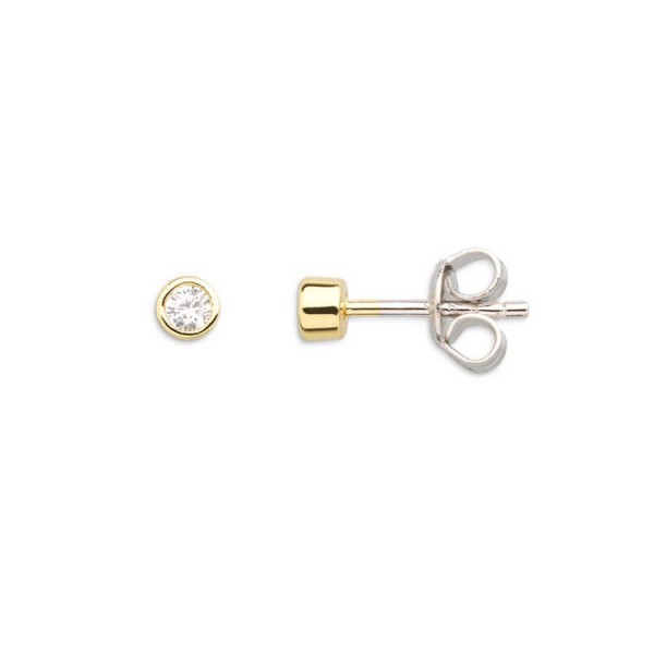 Xenox Ohrstecker - Silber - Silver Circle - Goldfarben / XS3515G