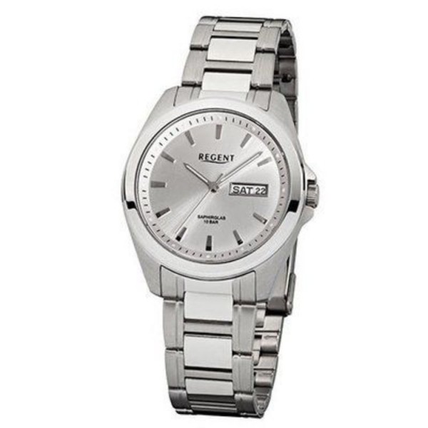 Regent Herrenuhr, Ø 38 mm, Edelstahl, Metallarmband / 11150520
