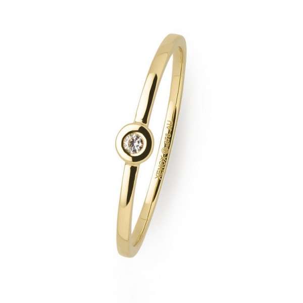 Xenox Fine Ring 56 - Gelbgold 375 - Diamant 0,02ct / XG4052G/56