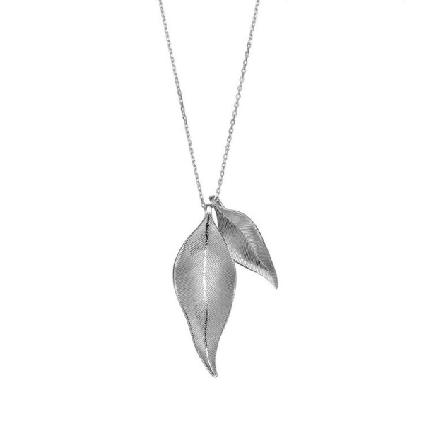 Xenox AnhängerKette - Leaf Silber - 80cm - Blätter / XS1888