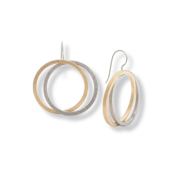 Kadó Ohrhänger - Edelstahl - große Ringe - bicolor / 2-H710-0230 STXG