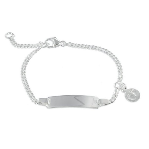 Basics Silver Armkette - Silber - Gravurplatte Babyfüße / 8750