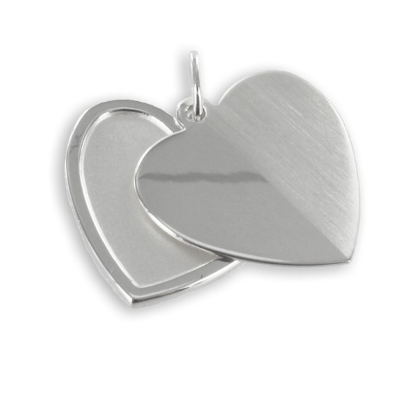 Basics Silver Anhänger - Silber - Gravurplatte - Herz / 6737