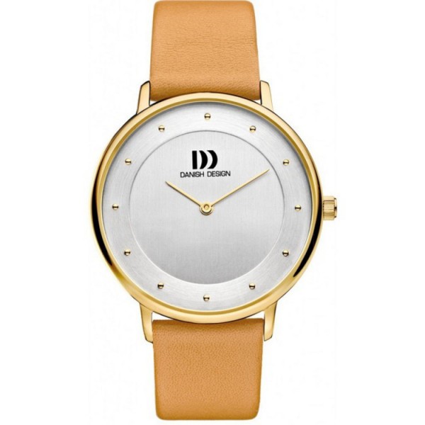 Danish Design Uhr - IV15Q1129 - Ip gold - Leder hellbraun / 3320198