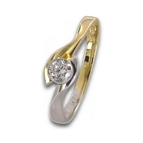 Basics Gold Ring 56 - bicolor - Gold 333 8K Zirkonia / 674729056