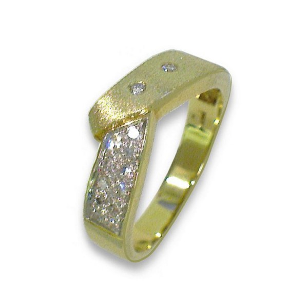 Juwelier Wittig Ring 55 - golden - Gold 585 14K Brillanten 0,15ct / 585-3-96