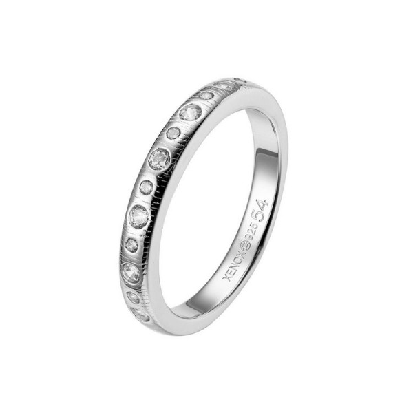 Xenox Ring 56 - Leaf - Silber - zahlreiche Steine / XS1900/56