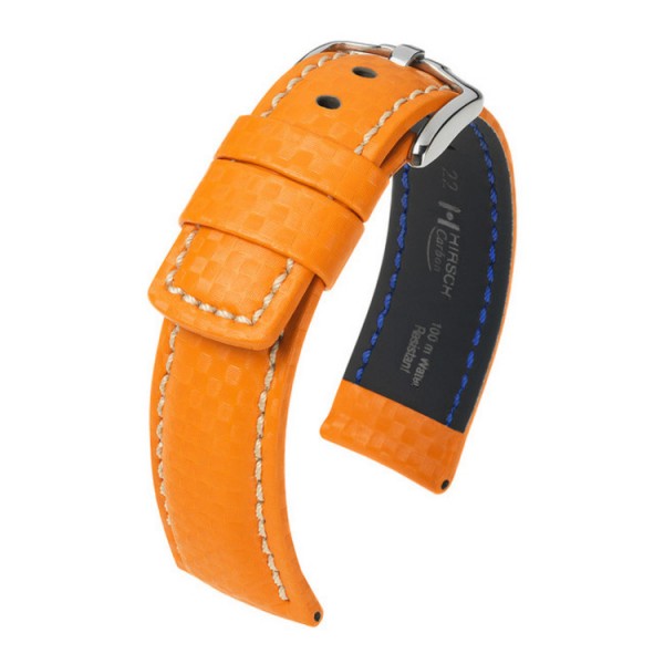 Hirsch Uhrenarmband - Leder - Carbon / 025 92