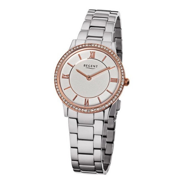 Regent Uhr - Edelstahl rosé - Metallband - Steine / 12220948