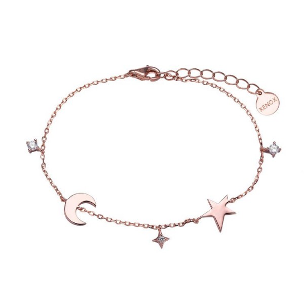 Xenox Armkette - Starnight - Silber rosé - Mond Sterne / XS1992R
